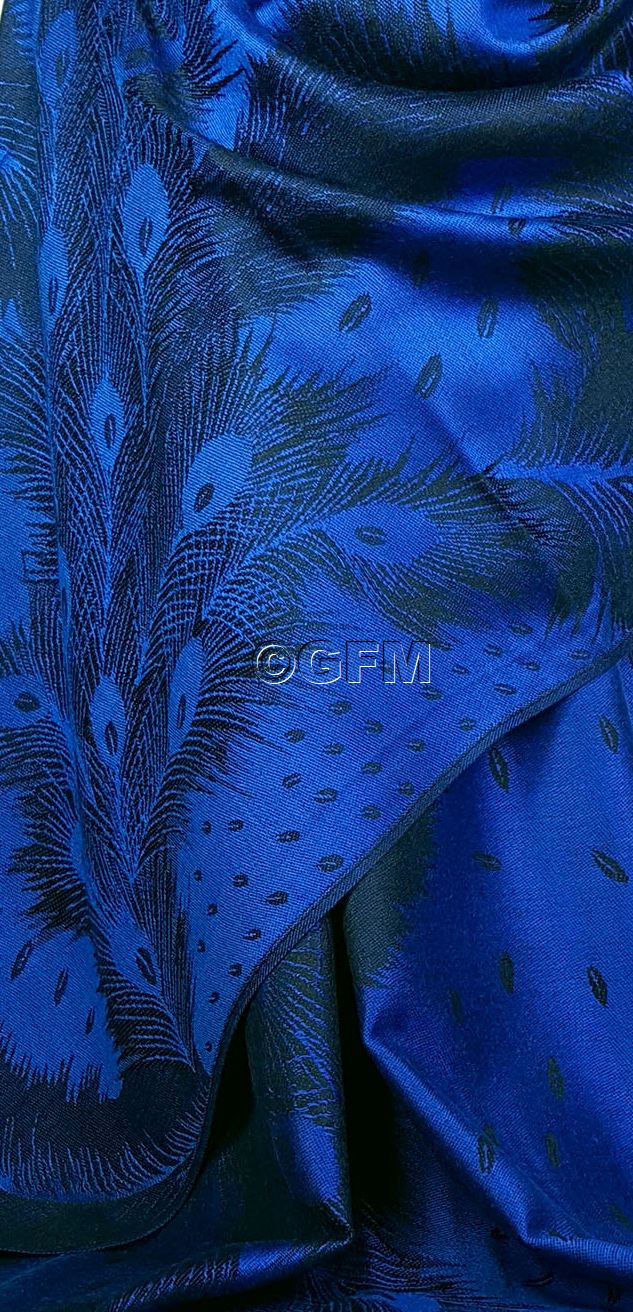 Peacock Feather Design Pashmina Style Scarf or Shawl – Royal Blue (PCKPASH-P4-CRTNL)