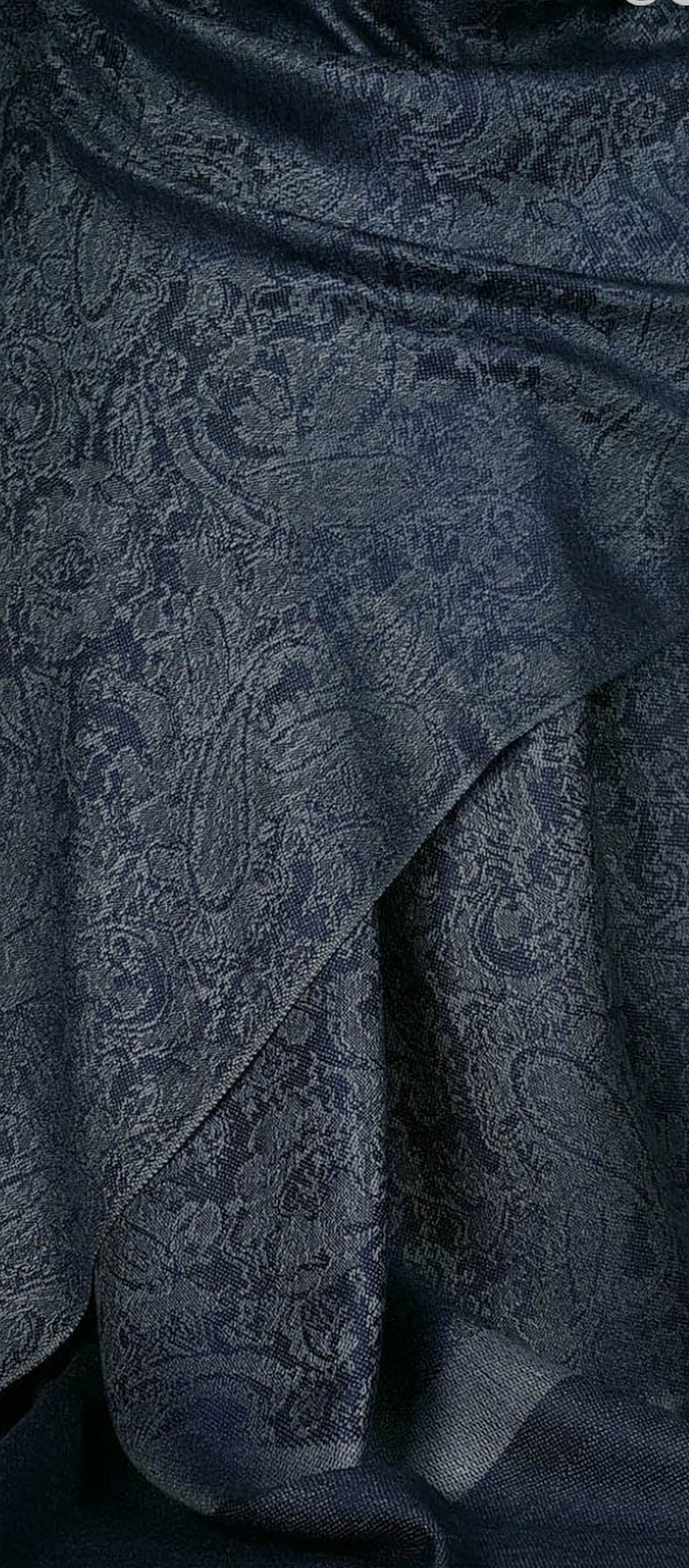 Paisley Pattern Pashmina Style Scarf – Lightweight, Stylish, Boho-Chic Fashion Accessory - Midnight Blue (P093-MdNgtNL)
