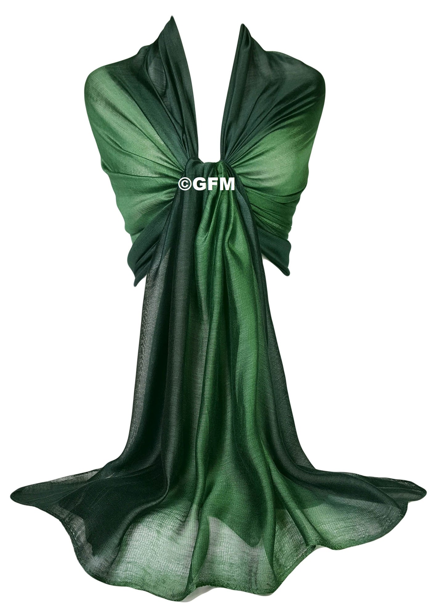 Two-Tone Silk-Cotton Blend Scarf - Peacock Green (DMSYSLK-PCKHR)