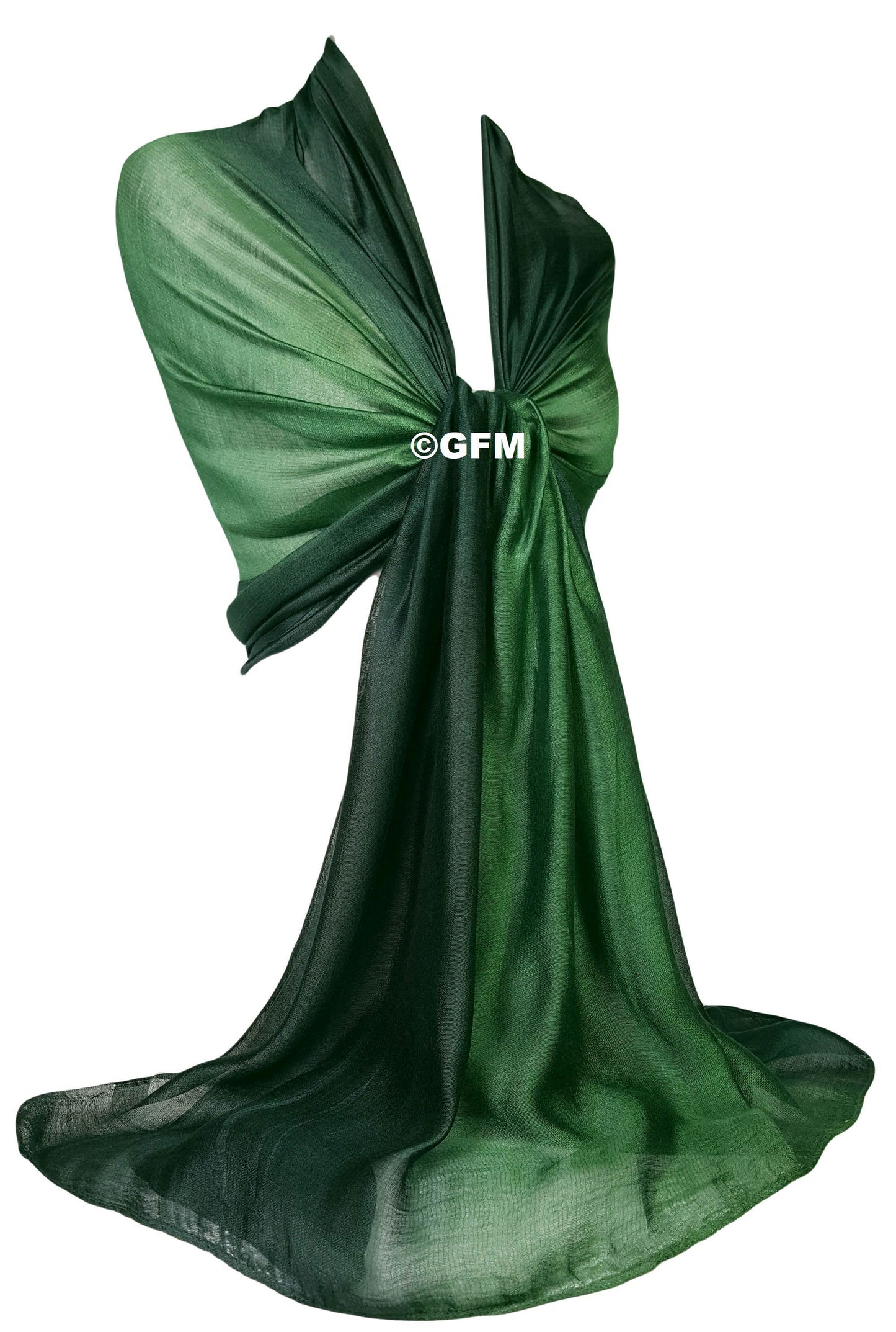 Two-Tone Silk-Cotton Blend Scarf - Peacock Green (DMSYSLK-PCKHR)