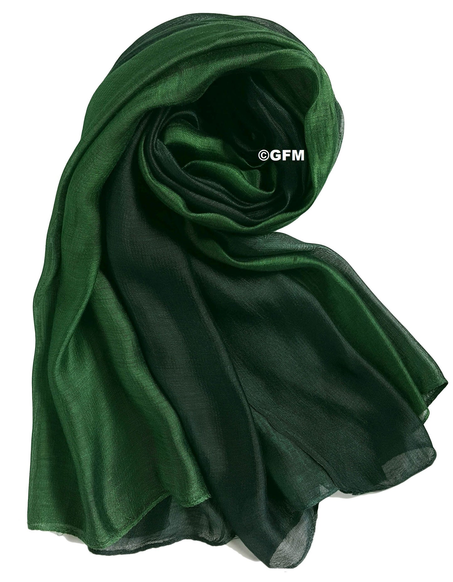 Two-Tone Silk-Cotton Blend Scarf - Peacock Green (DMSYSLK-PCKHR)