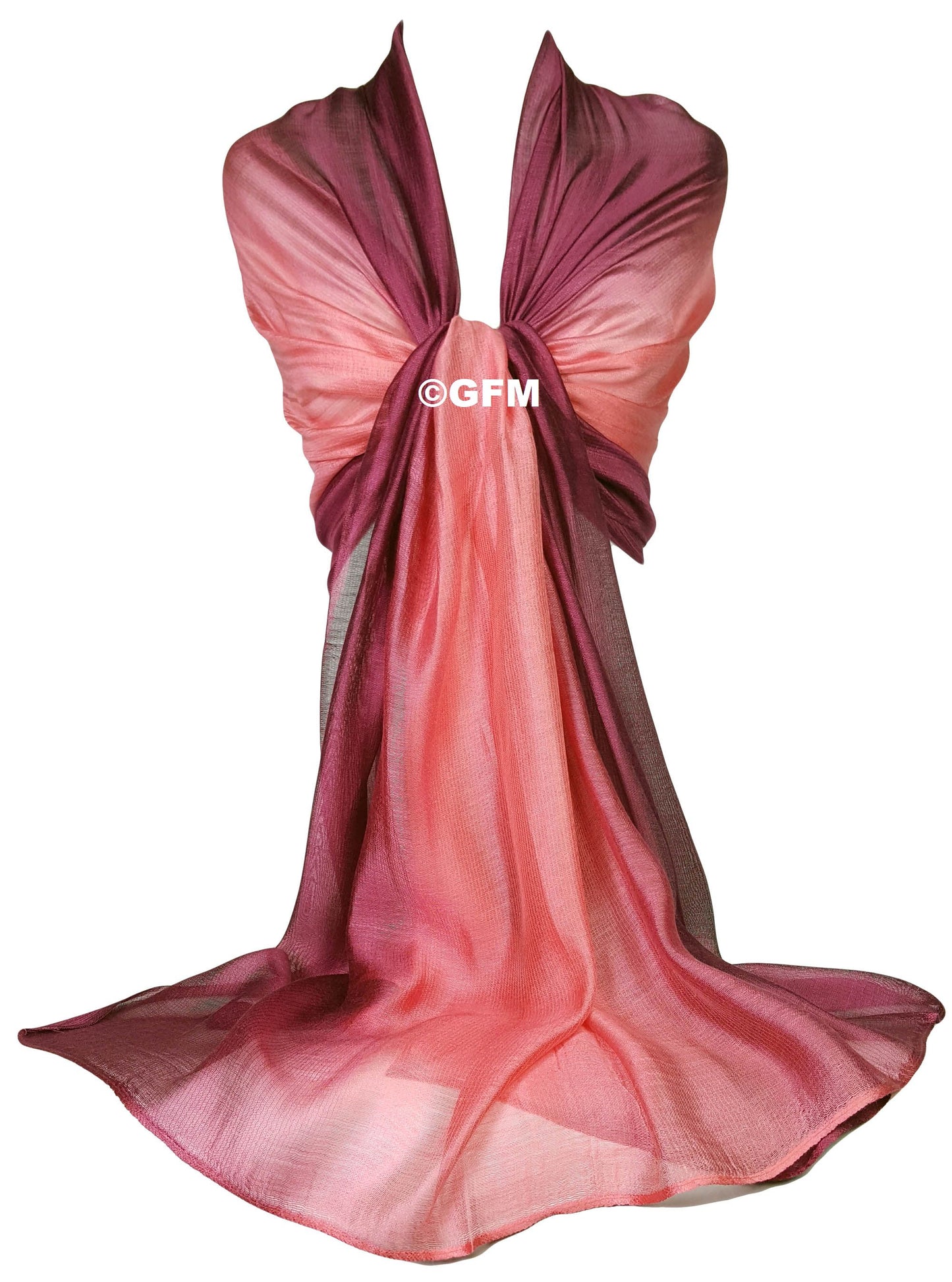 Two-Tone Silk-Cotton Blend Scarf - Fuchsia (DMSYSLK-FSHGLB)