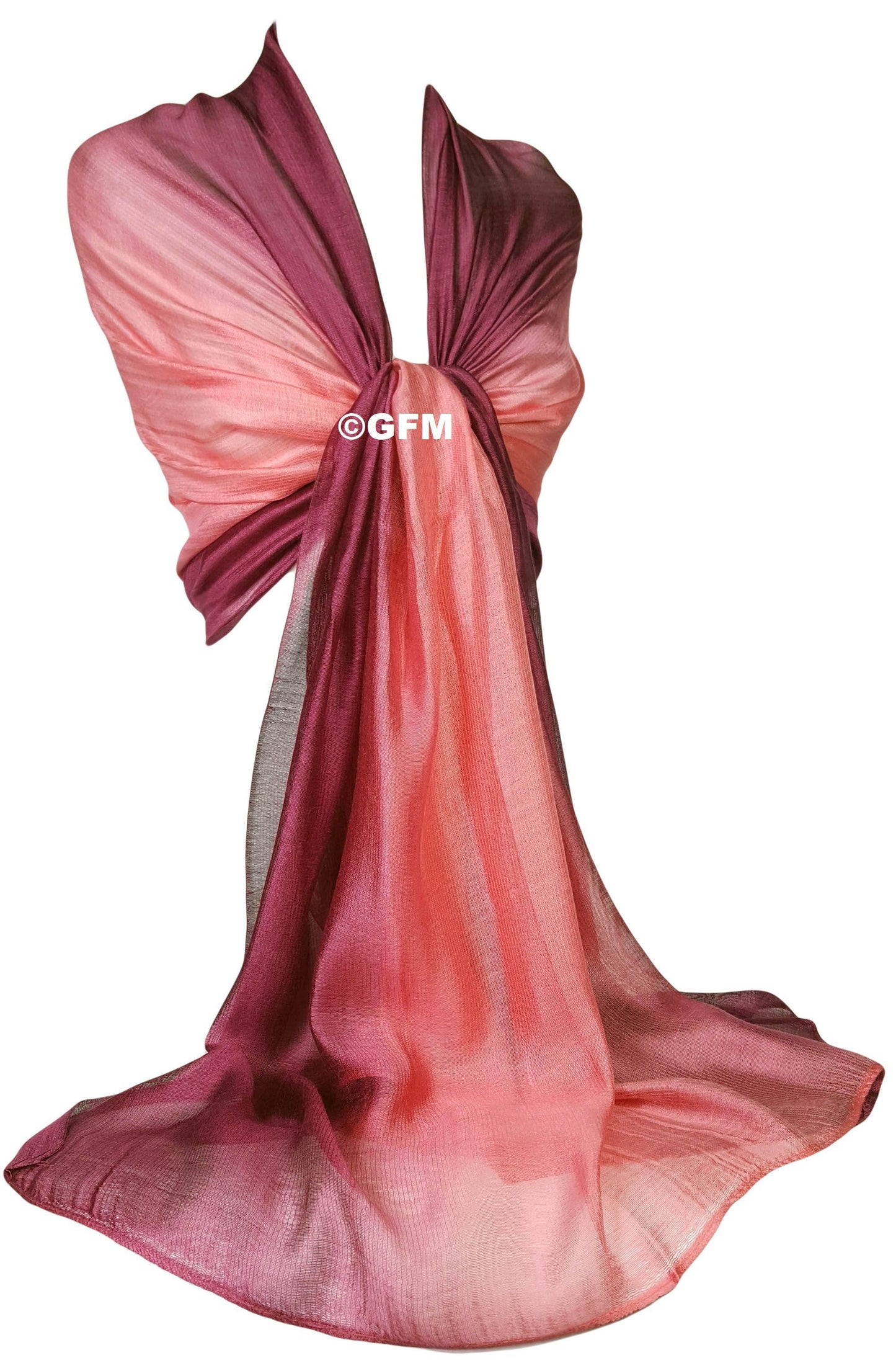 Two-Tone Silk-Cotton Blend Scarf - Fuchsia (DMSYSLK-FSHGLB)