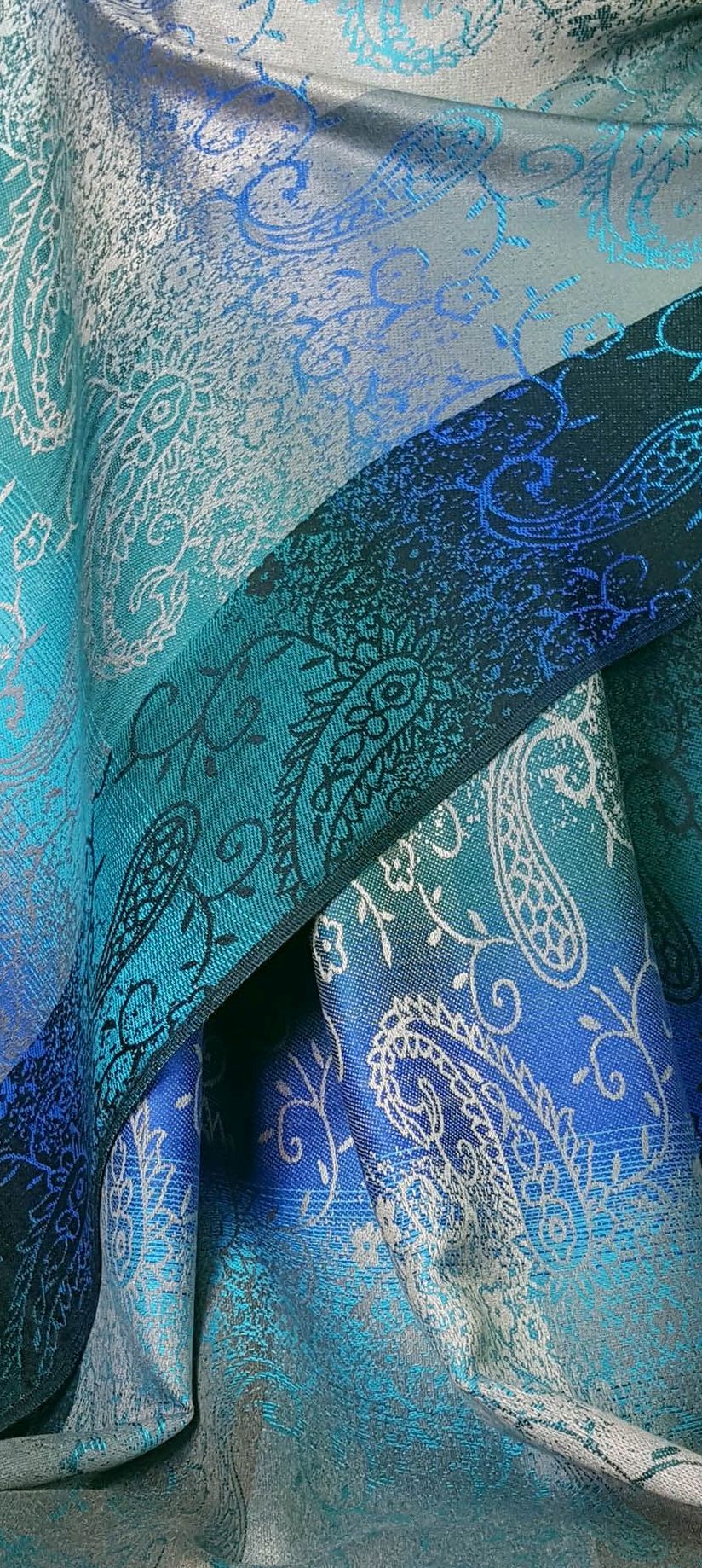 Floral Paisley Pattern Pashmina Style Scarf Shawl for Women - Teal (9321-TL)