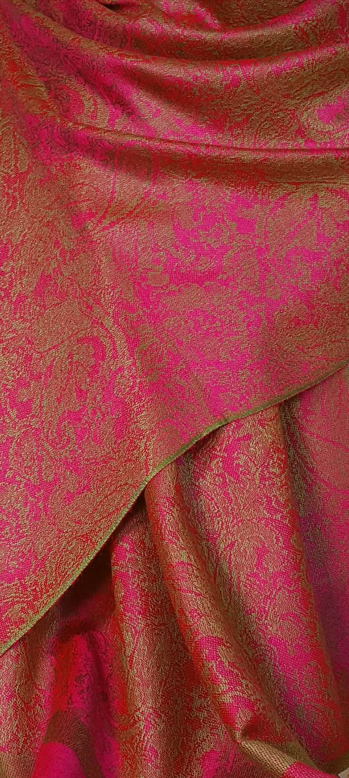 Paisley Pattern Pashmina Style Scarf – Lightweight, Stylish, Boho-Chic Fashion Accessory - Pink Olive (P093-CRTGLBJTN)