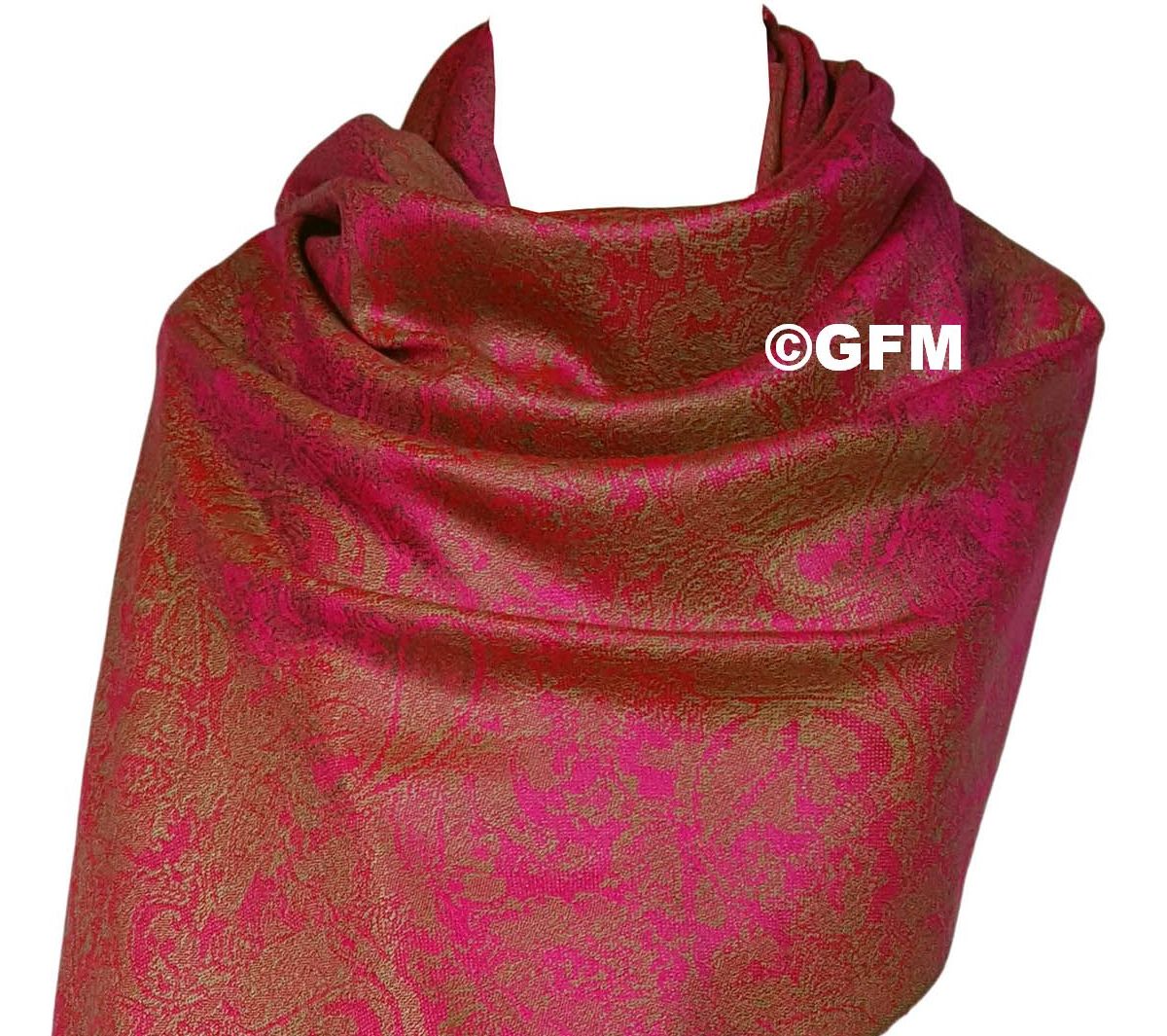 Paisley Pattern Pashmina Style Scarf – Lightweight, Stylish, Boho-Chic Fashion Accessory - Pink Olive (P093-CRTGLBJTN)
