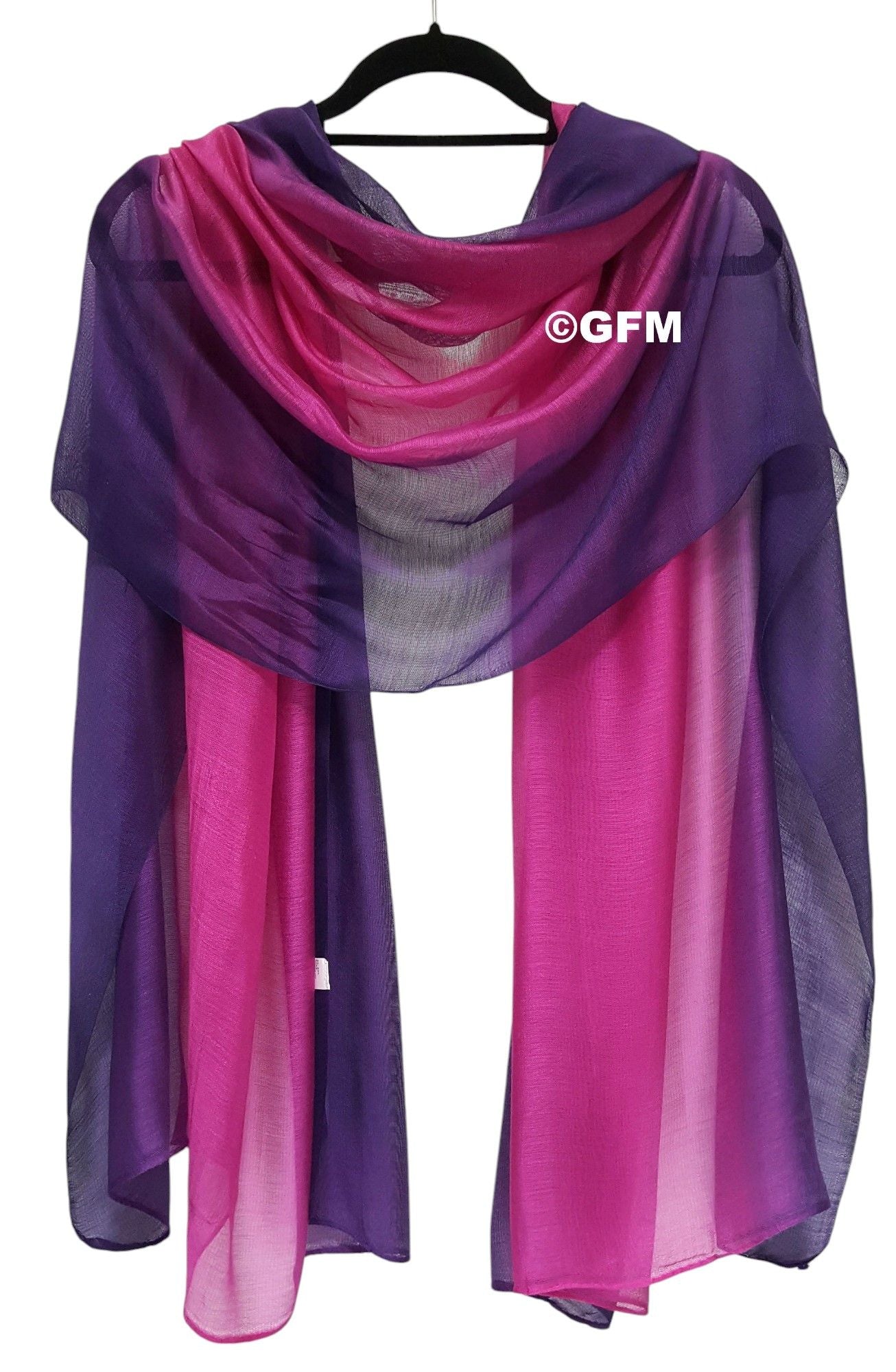 Two-Tone Silk-Cotton Blend Scarf - Purple Pink (DMSYSLK-JMNCRTGLB)