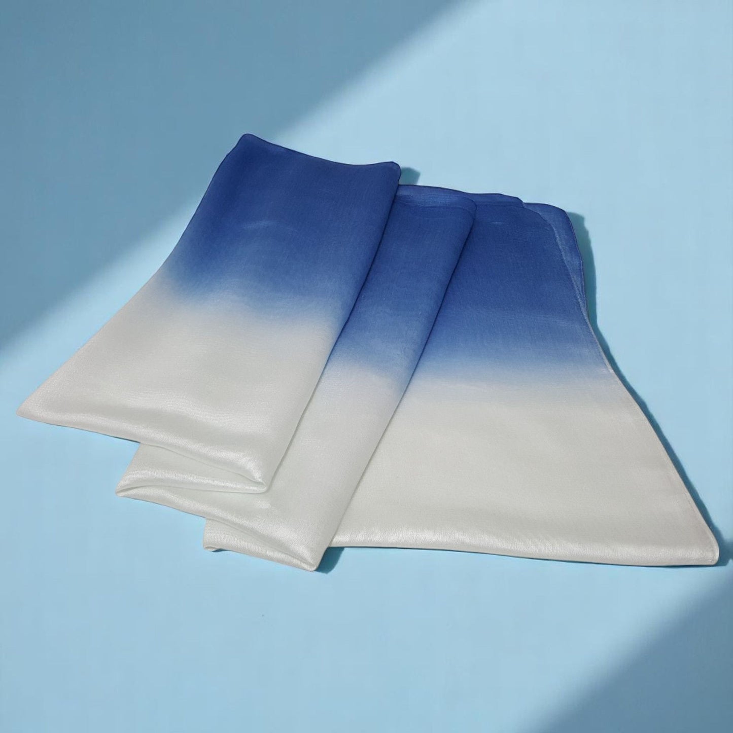 Two-Tone Silk-Cotton Blend Scarf - Light Blue (DMSYSLK-HLNLSFD)