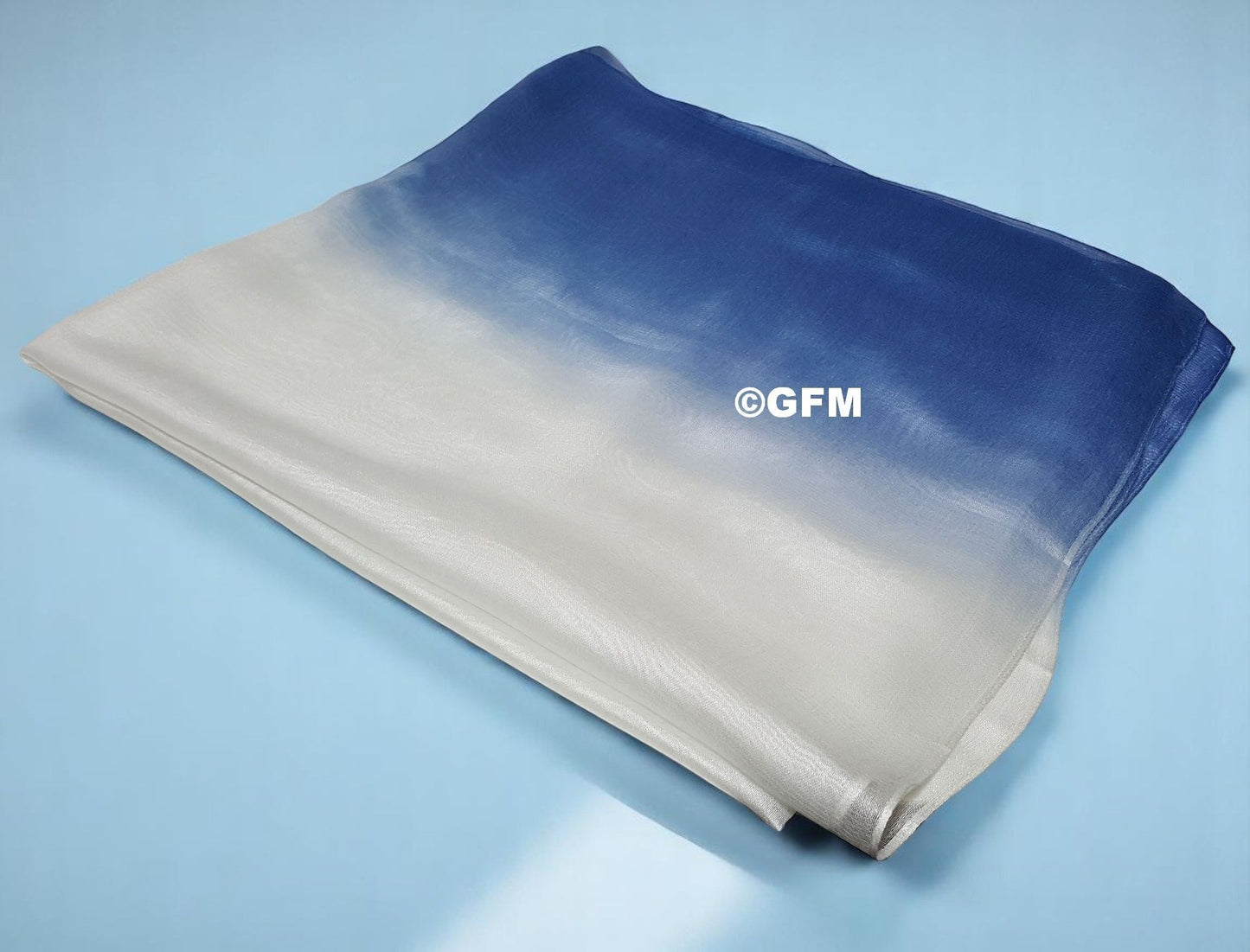 Two-Tone Silk-Cotton Blend Scarf - Light Blue (DMSYSLK-HLNLSFD)