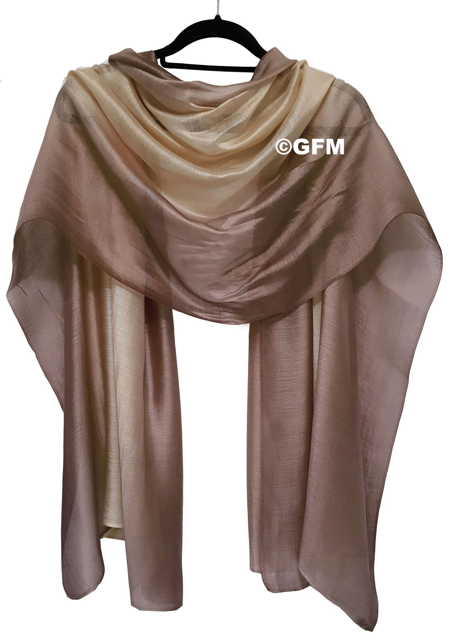 Two-Tone Silk-Cotton Blend Scarf - Beige Brown (DMSYSLK-TRKEK)