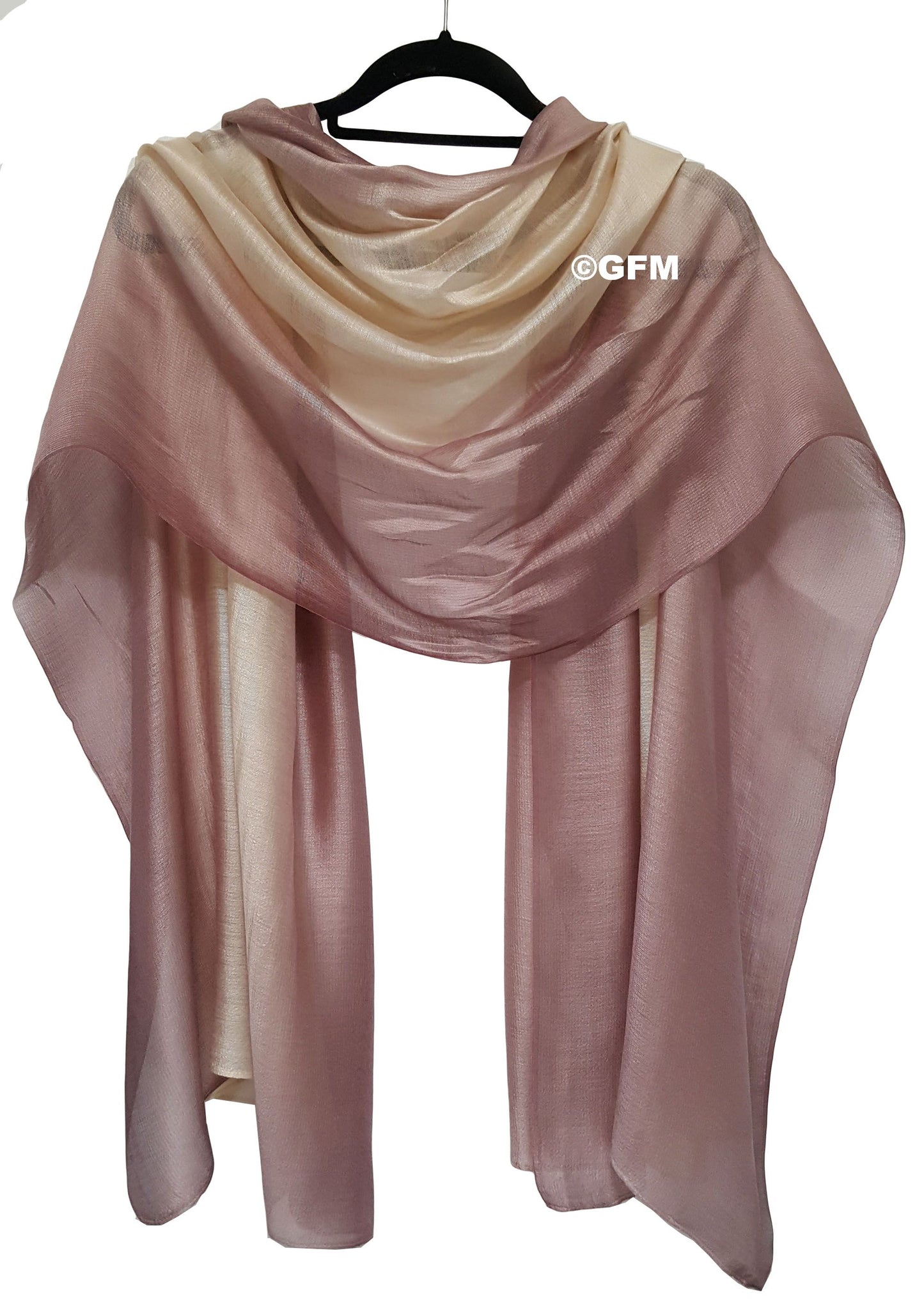 Two-Tone Silk-Cotton Blend Scarf - Dusky Pink (DMSYSLK-TRDGLB)