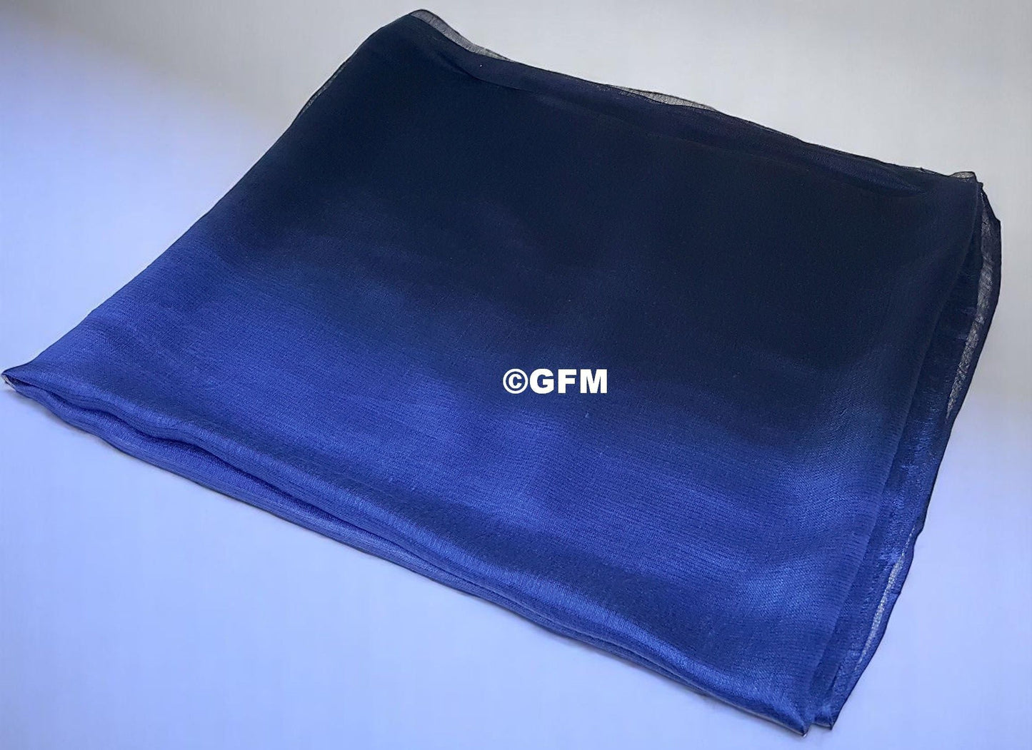 Two-Tone Silk-Cotton Blend Scarf - Navy & Royal Blue (DMSYSLK-GHNLCRTNL)