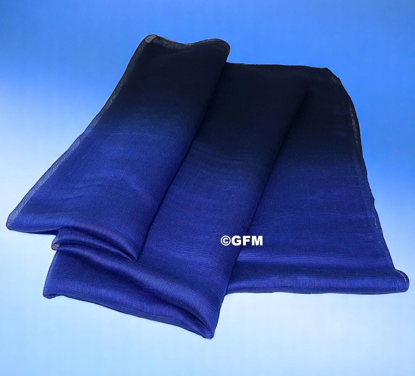 Two-Tone Silk-Cotton Blend Scarf - Navy & Royal Blue (DMSYSLK-GHNLCRTNL)