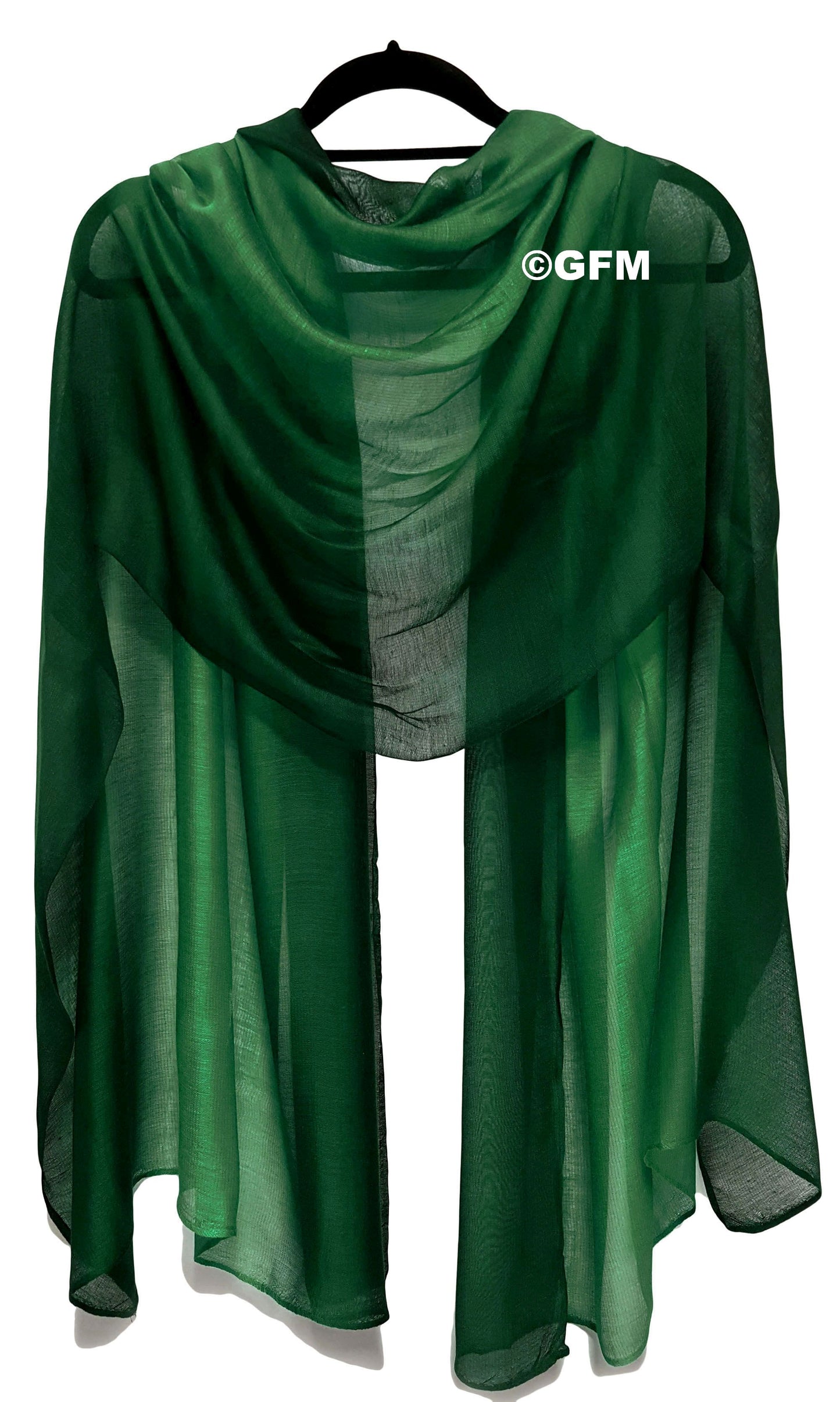 Two-Tone Silk-Cotton Blend Scarf - Peacock Green (DMSYSLK-PCKHR)