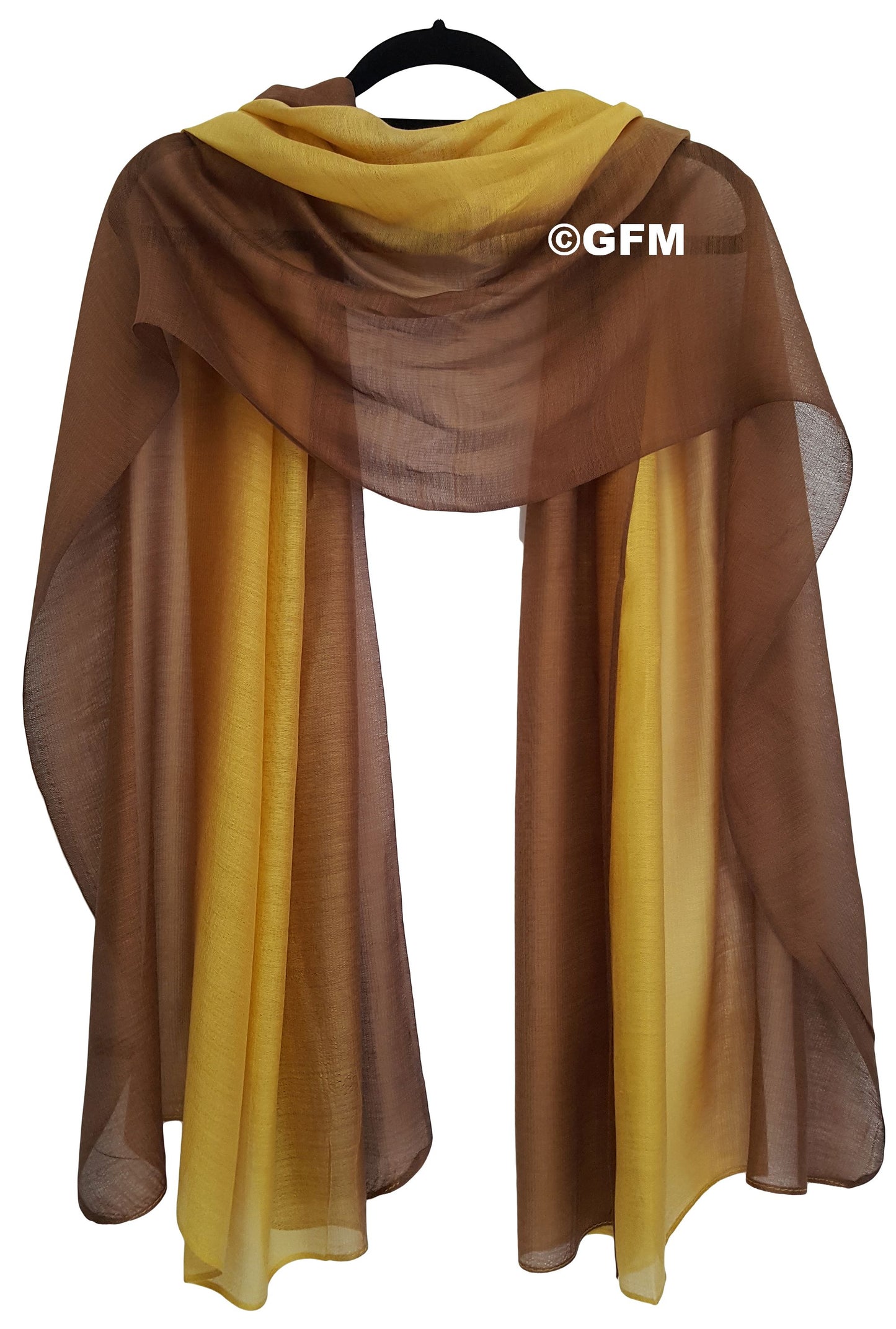 Two-Tone Silk-Cotton Blend Scarf - Mustard Gold (DMSYSLK-MTDSN)