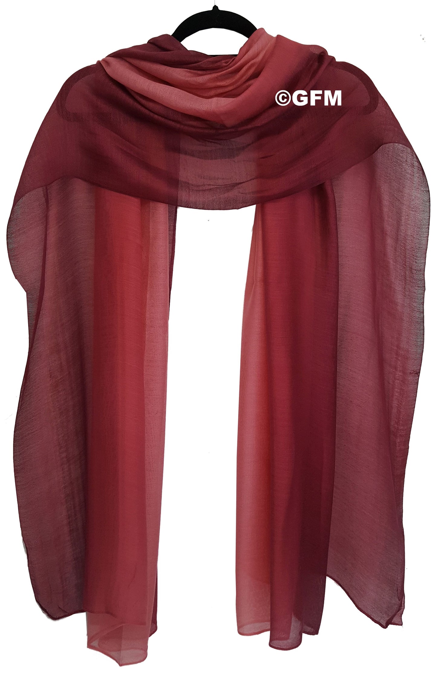 Two-Tone Silk-Cotton Blend Scarf - Fuchsia (DMSYSLK-FSHGLB)