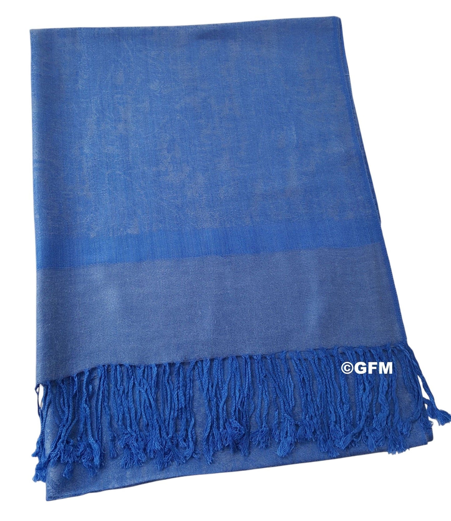 Paisley Pattern Pashmina Style Scarf – Lightweight, Stylish, Boho-Chic Fashion Accessory - French Sky Blue (P093-FRSKNL)