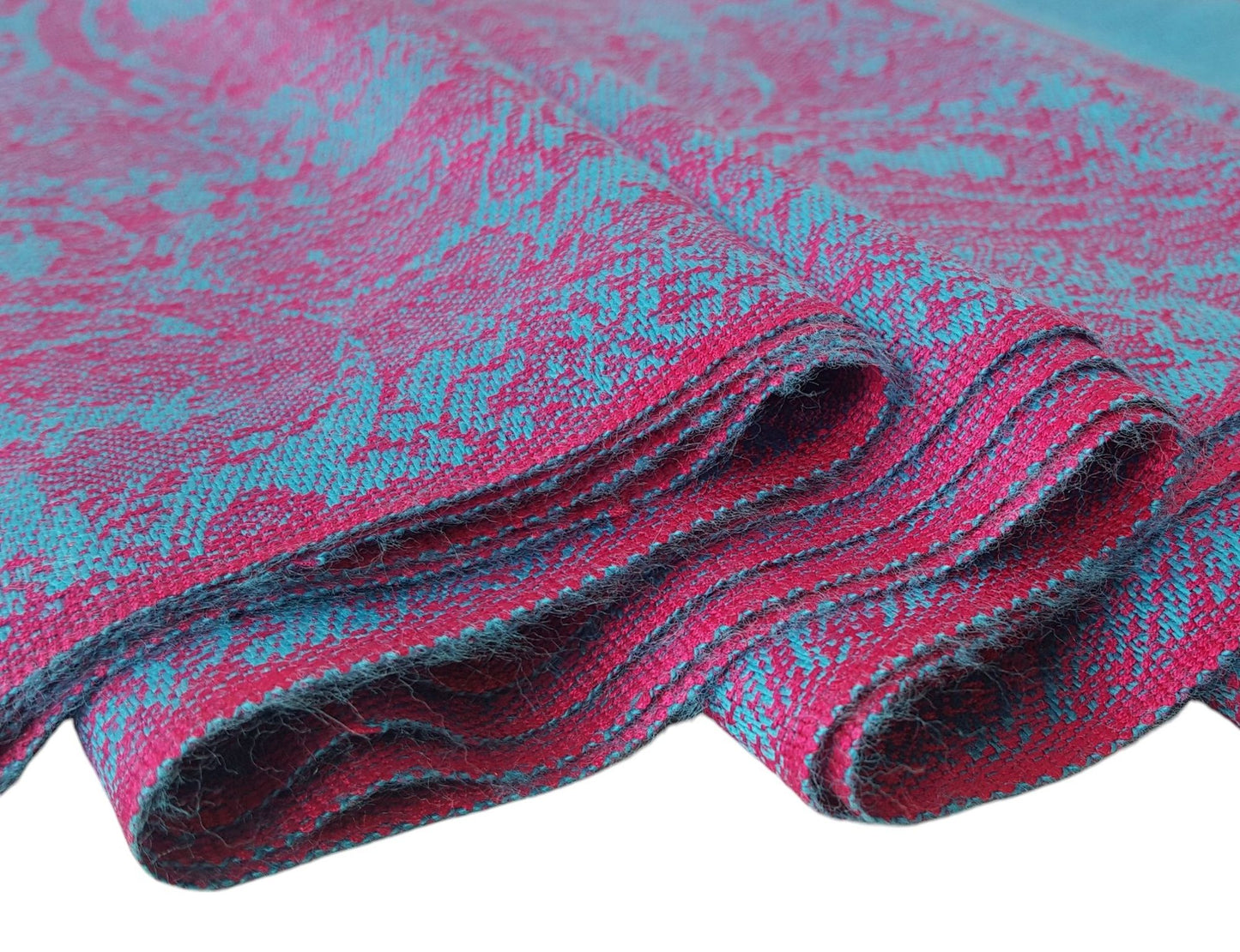 Paisley Pattern Pashmina Style Scarf – Lightweight, Stylish, Boho-Chic Fashion Accessory - Blue Pink (P093-TXCRTGLB)