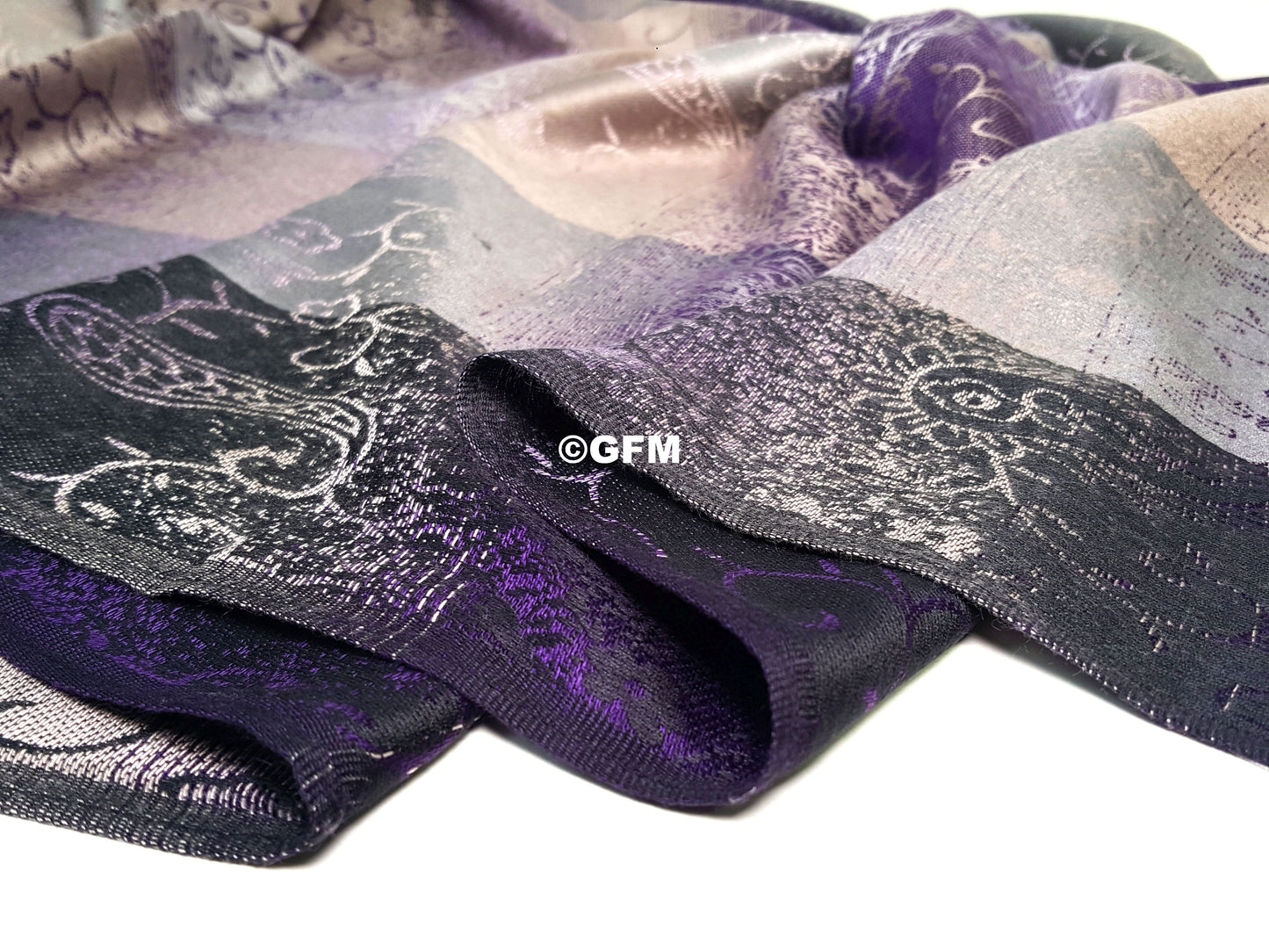 Floral Paisley Pattern Pashmina Style Scarf Shawl for Women - Purple (9321-JMN)
