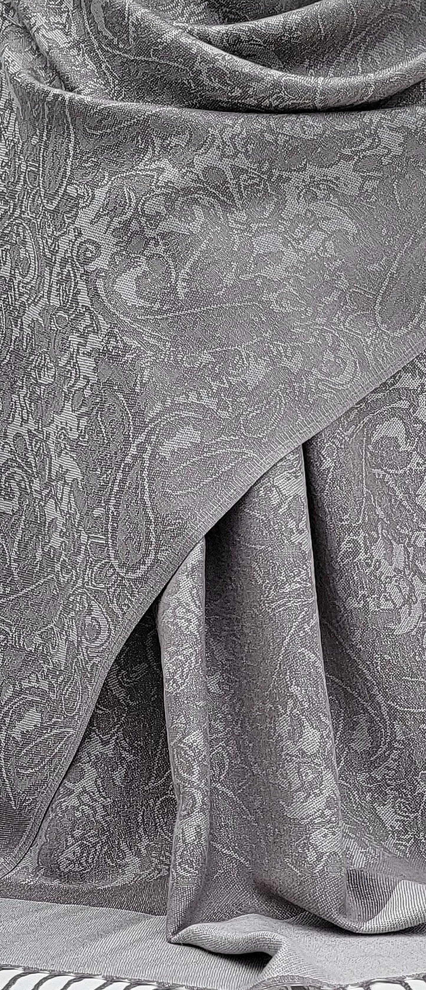 Paisley Pattern Pashmina Style Scarf – Lightweight, Stylish, Boho-Chic Fashion Accessory - Taupe Brown Grey (P093-CHTPBH)