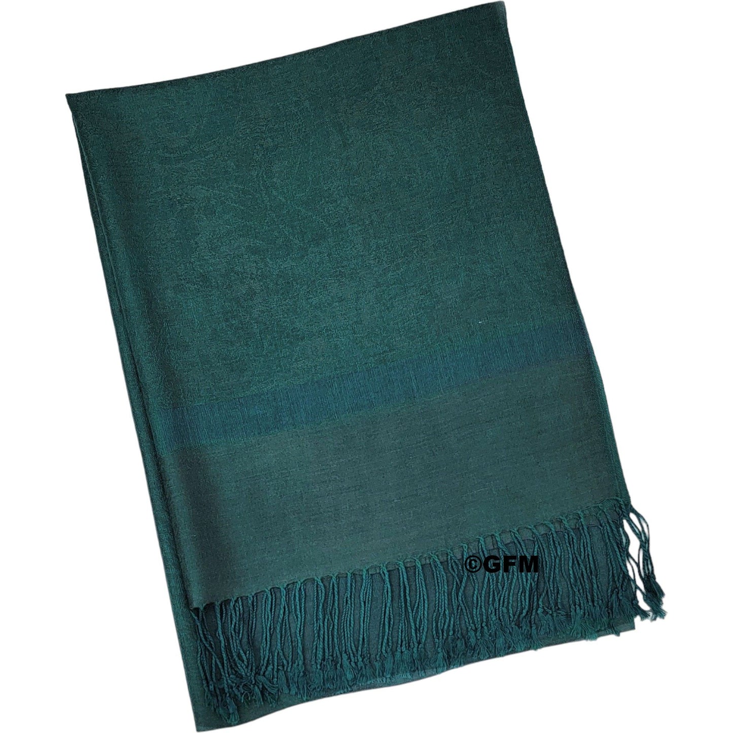 Paisley Pattern Pashmina Style Scarf – Lightweight, Stylish, Boho-Chic Fashion Accessory - Dark Teal Green (P093-GHTL)
