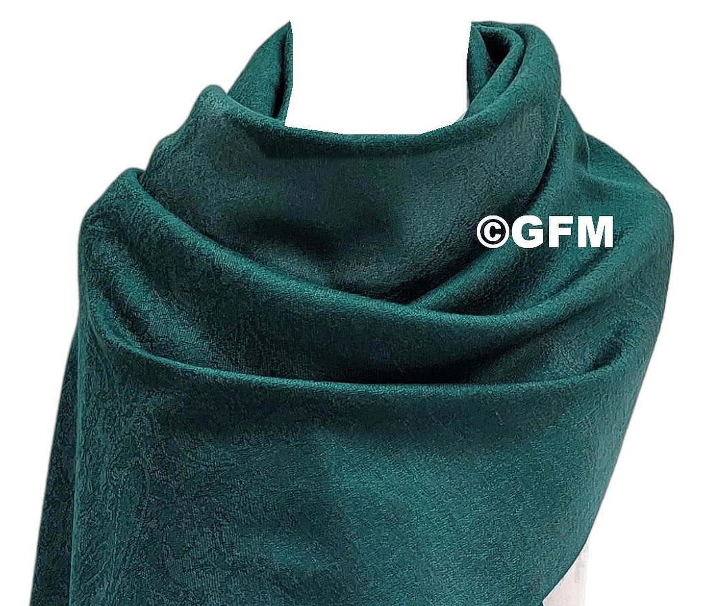 Paisley Pattern Pashmina Style Scarf – Lightweight, Stylish, Boho-Chic Fashion Accessory - Dark Teal Green (P093-GHTL)