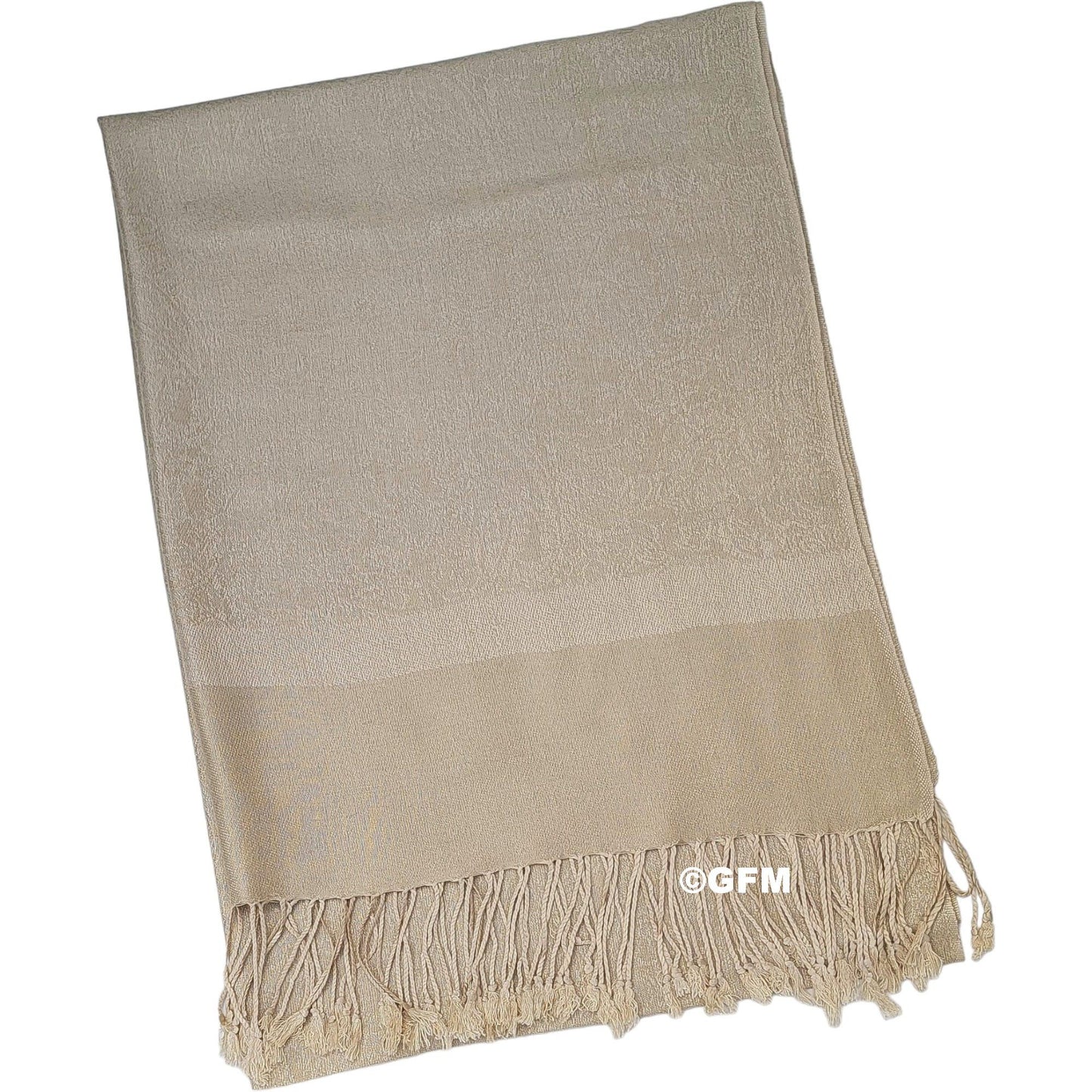 Paisley Pattern Pashmina Style Scarf – Lightweight, Stylish, Boho-Chic Fashion Accessory - Beige (P093-TRALL)