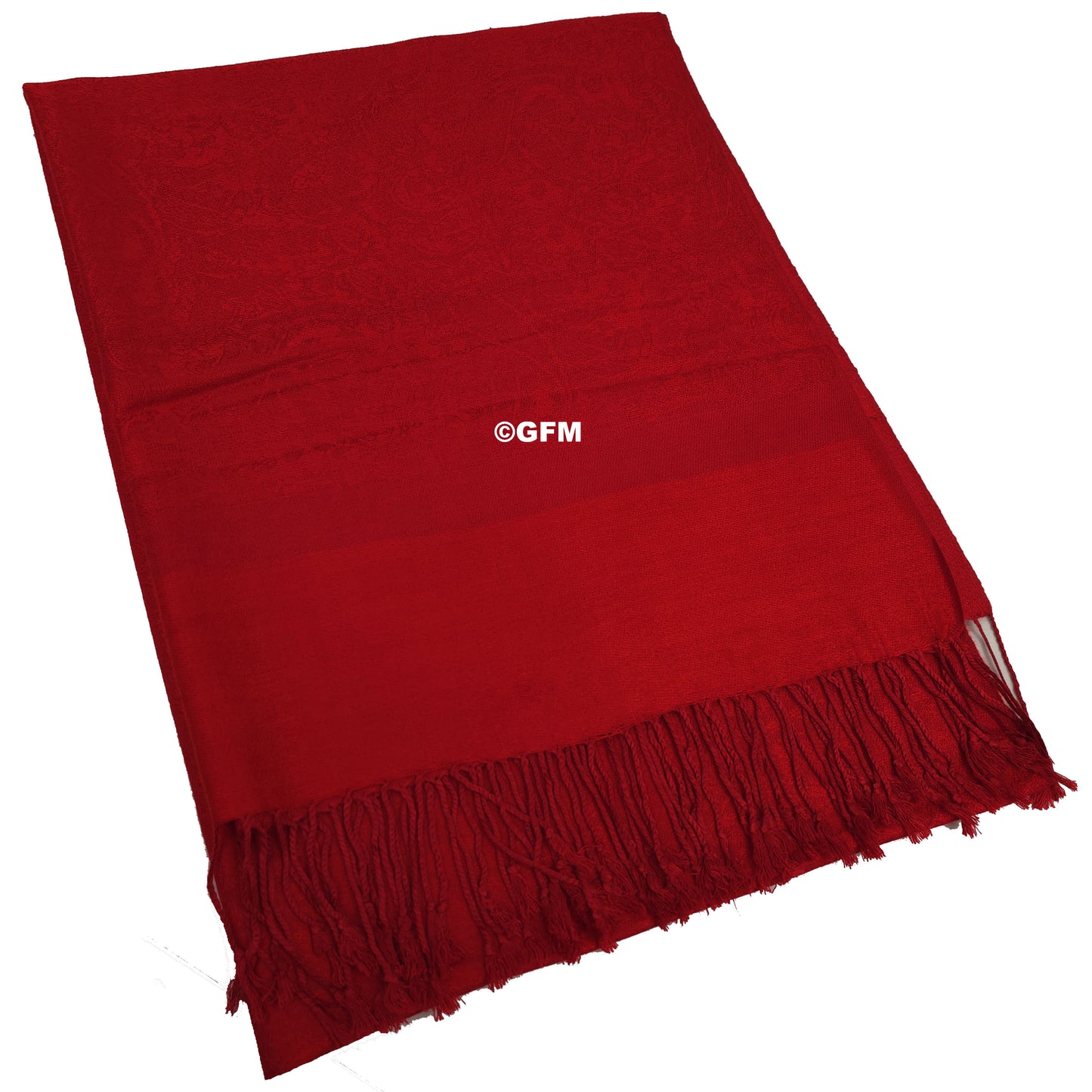 Paisley Pattern Pashmina Style Scarf – Lightweight, Stylish, Boho-Chic Fashion Accessory - Red (P093-VLLALL)