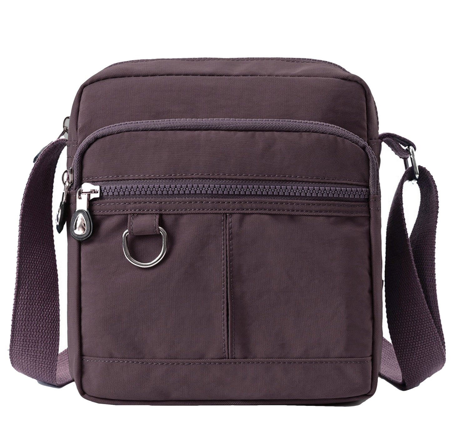 Lightweight Waterproof Small Nylon Crossbody Bag for Women with Multiple Compartments and Adjustable Strap - Dusky Purple (9925-DGLB)