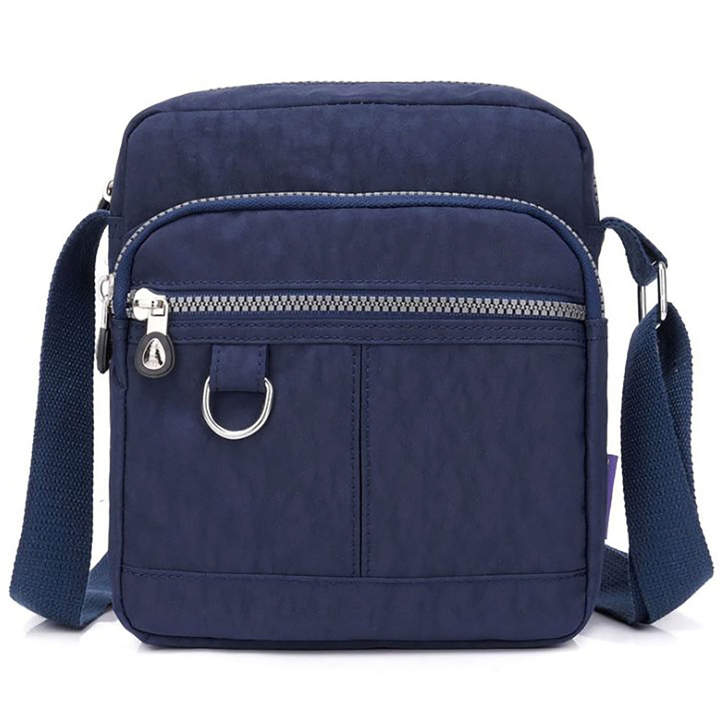 Lightweight Waterproof Small Nylon Crossbody Bag for Women with Multiple Compartments and Adjustable Strap - Navy Blue (9925-GHNL)